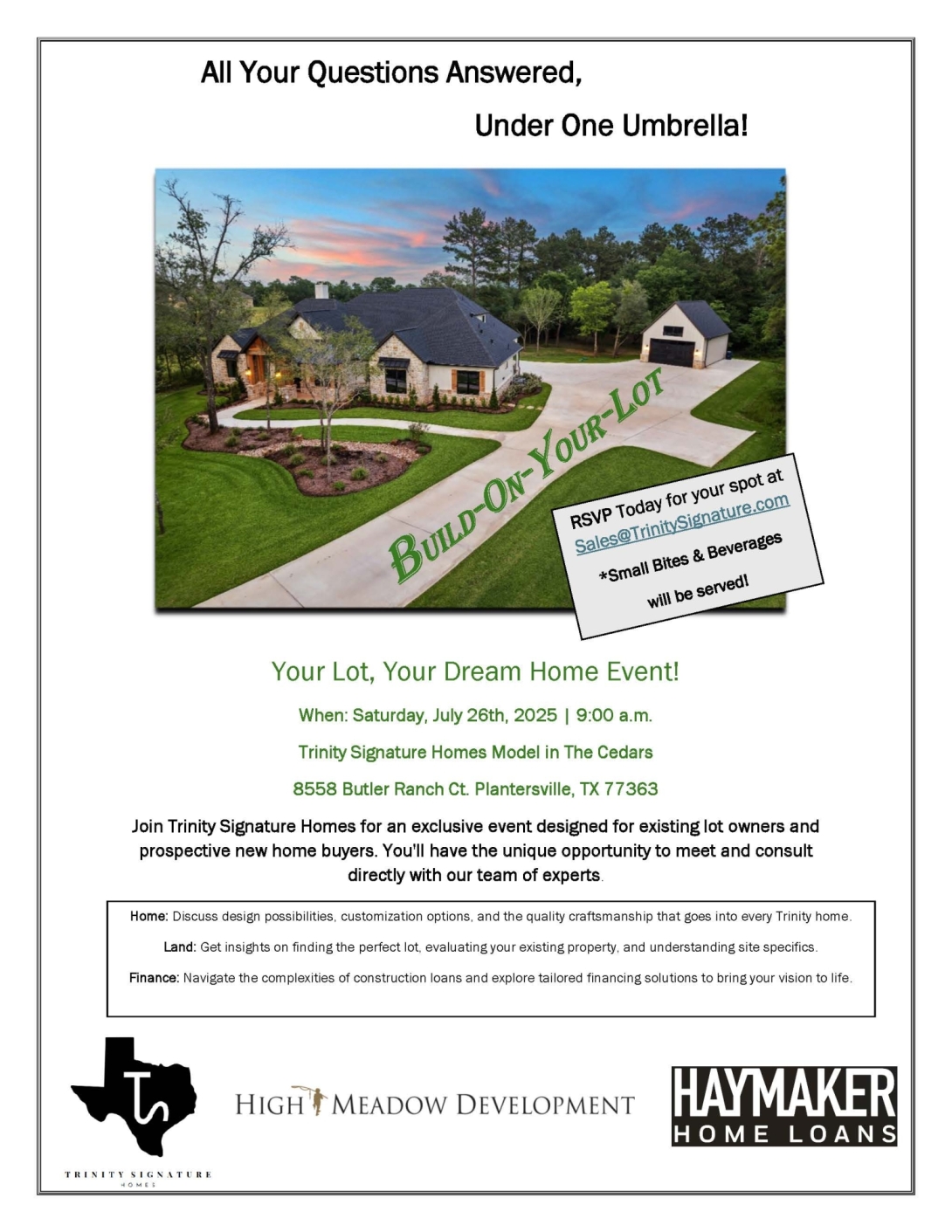 build on your lot North Houston