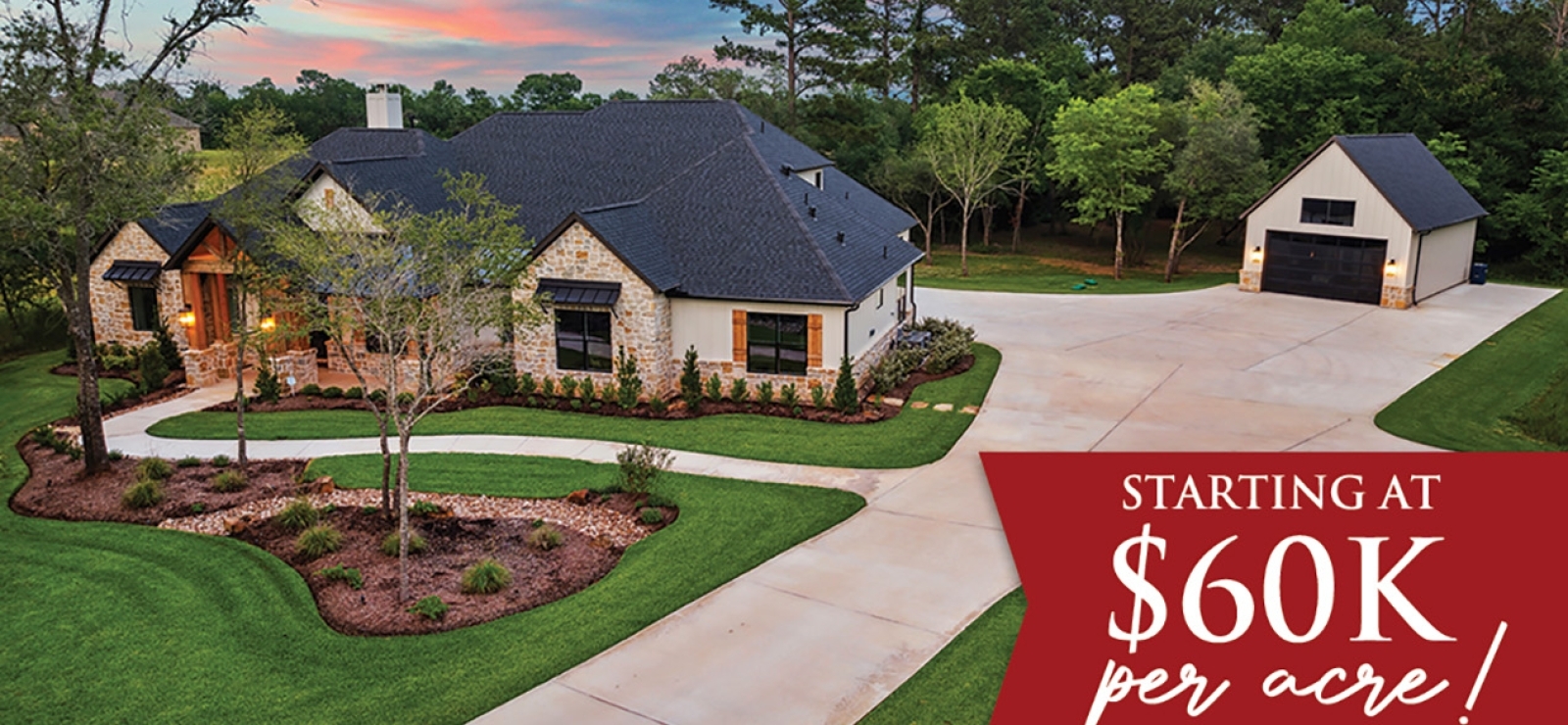 acreage homesites for sale North of Houston